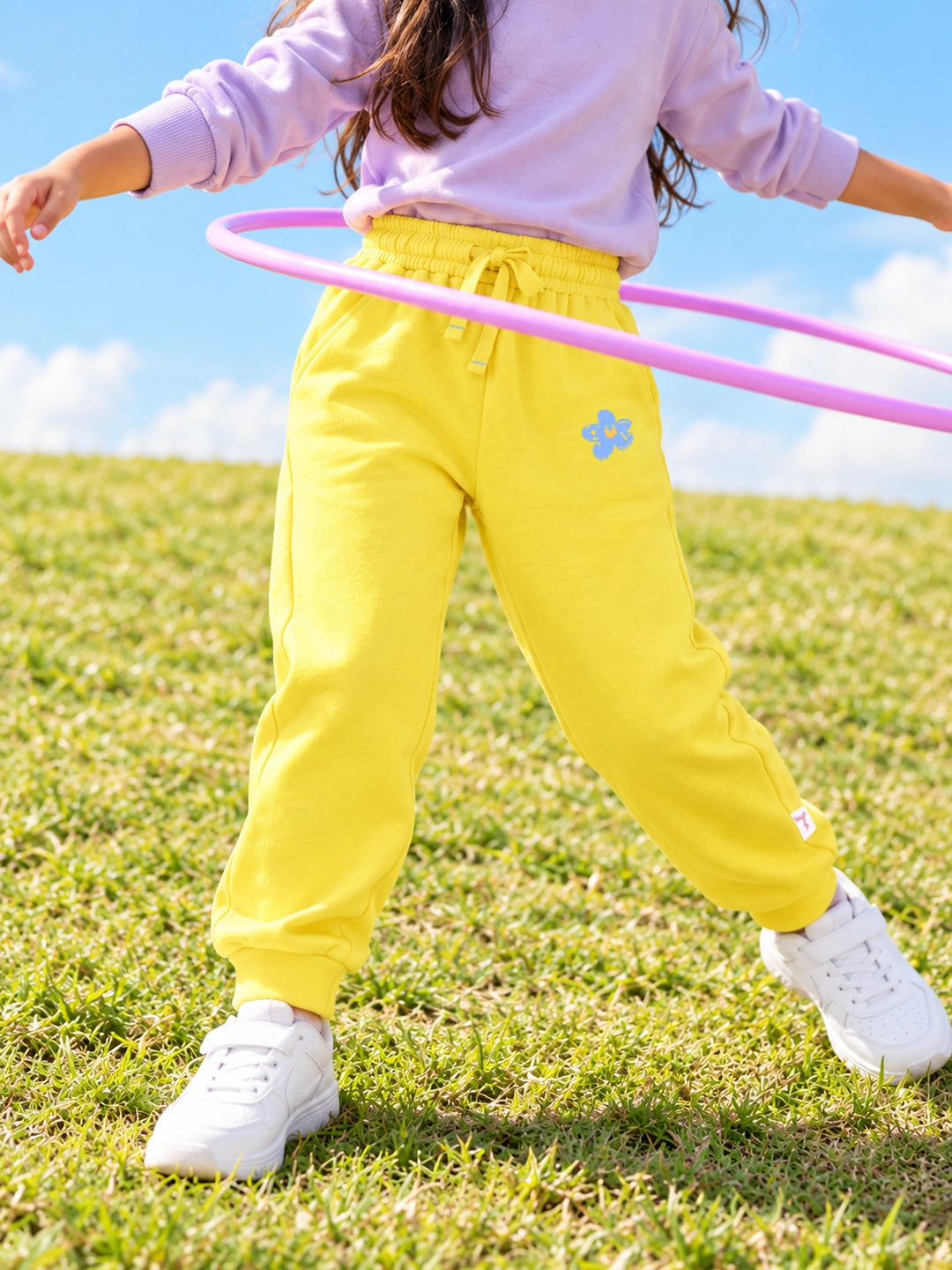 Playful Yellow Girl's Joggers