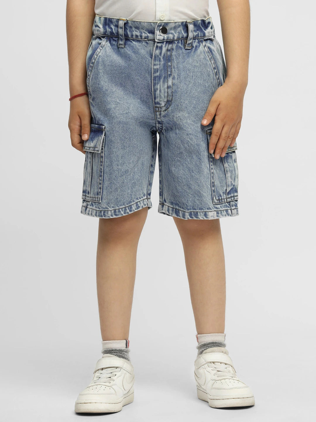 Vintage Washed Cotton Denim Shorts