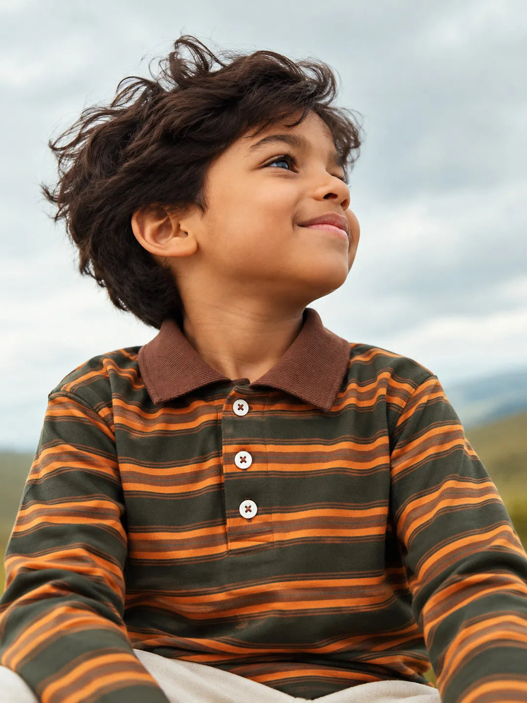 Striped Cotton Full Sleeves Polo