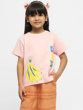 Banana Drop Shoulder Cotton Tee- Pink