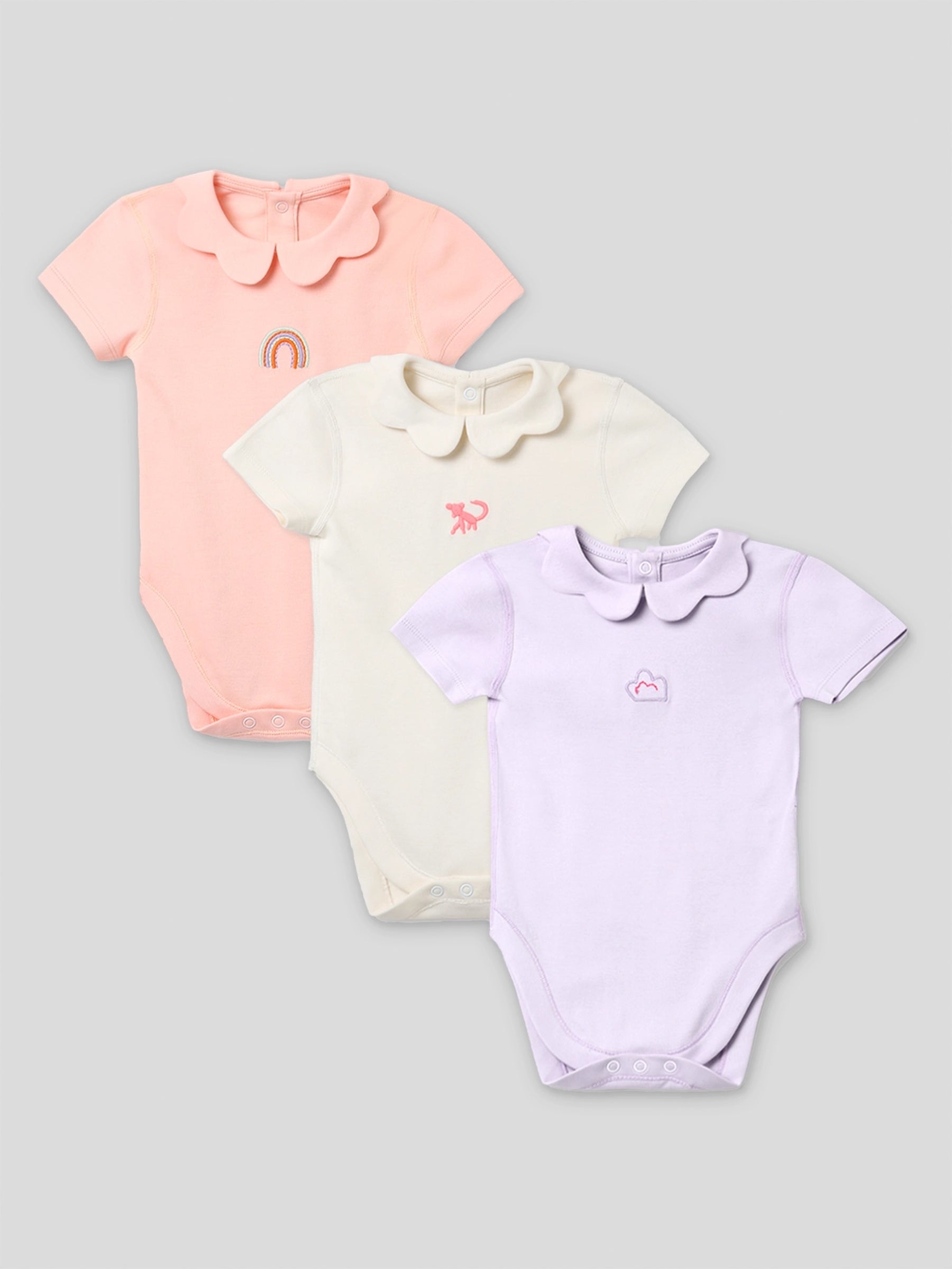 Flower Collar Bodysuit Set of 3 Somersault