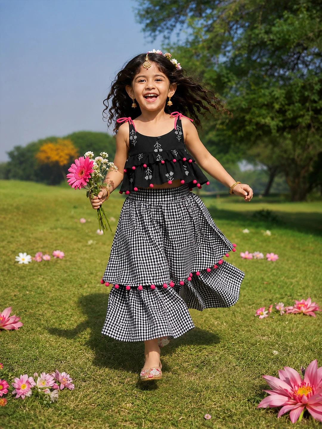 Pom-Pom Top Skirt Set