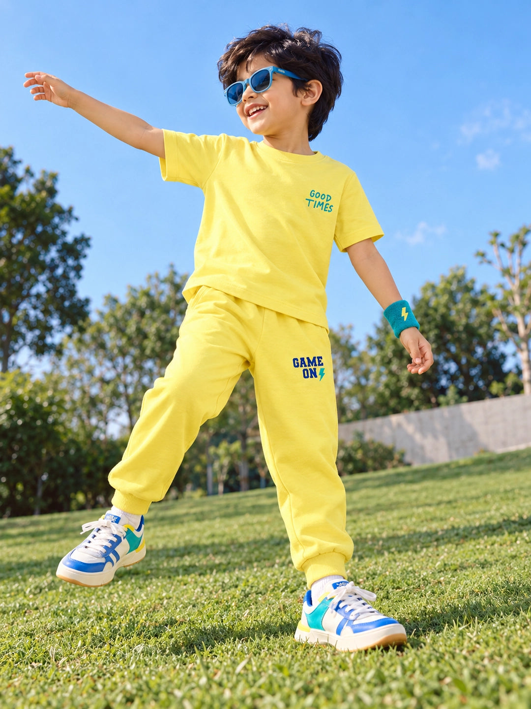 Playful Yellow T-Shirt & Jogger Set