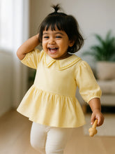 Mango Punch Peplum Cotton Top