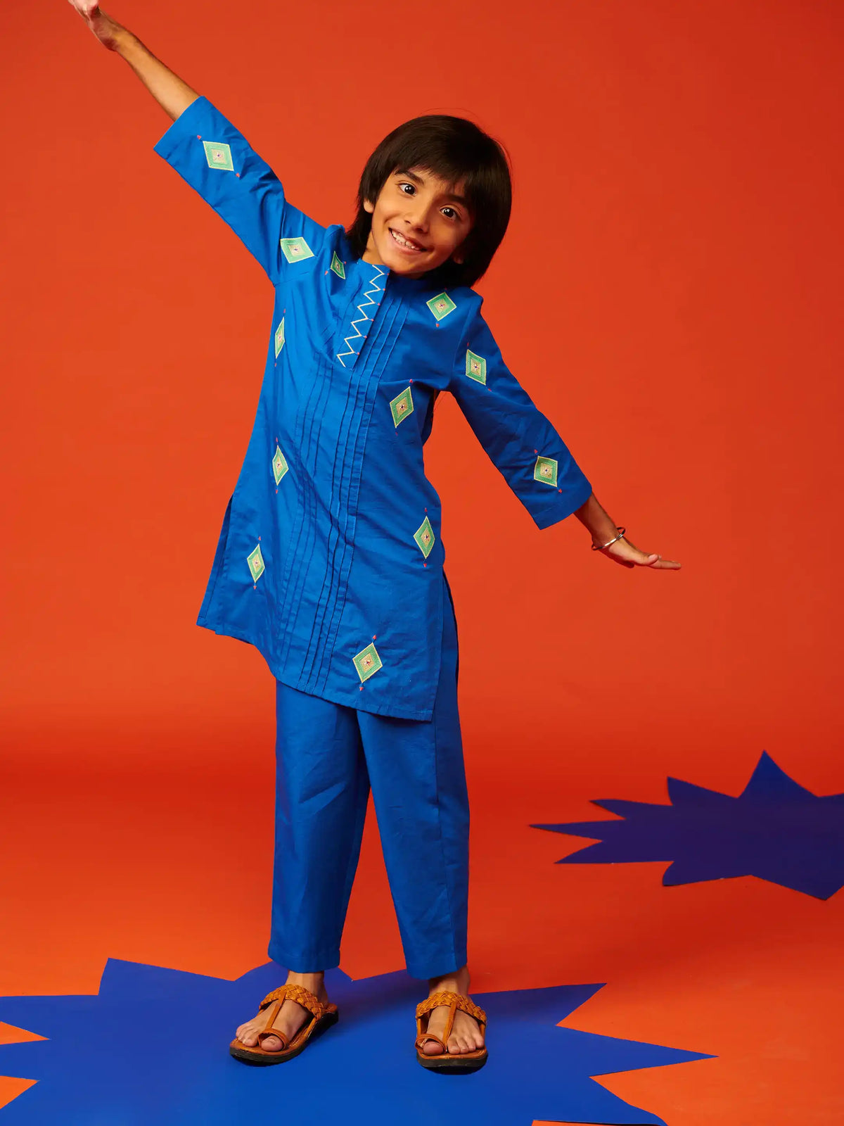 Blue Katli Boys Kurta Set Somersault