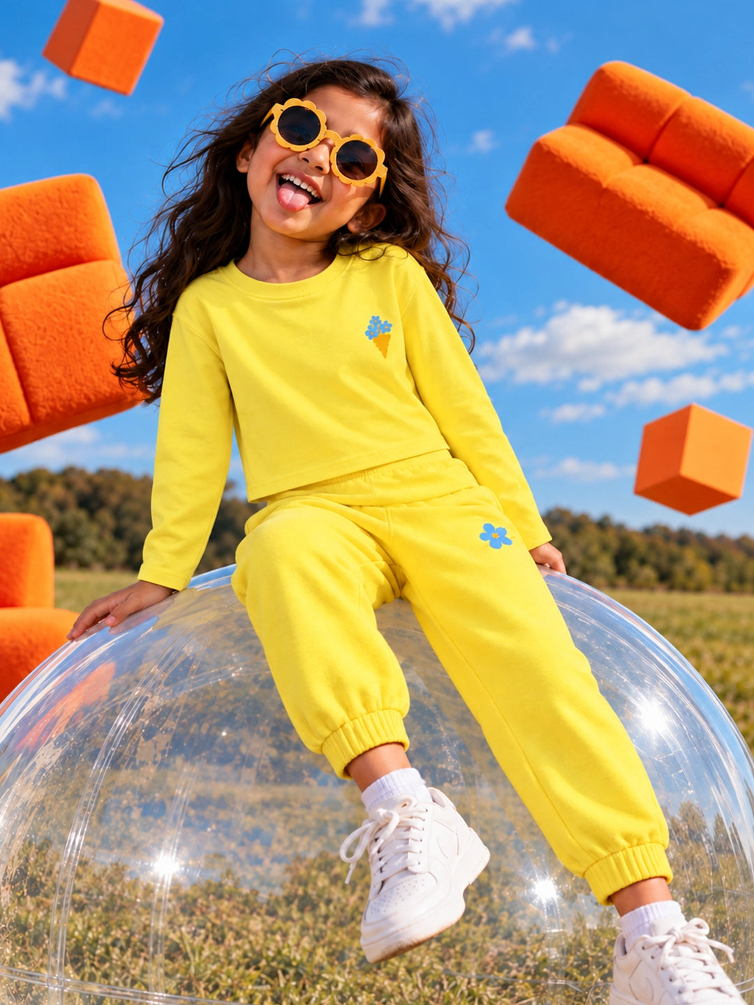 Playful Yellow T-Shirt & Jogger Set