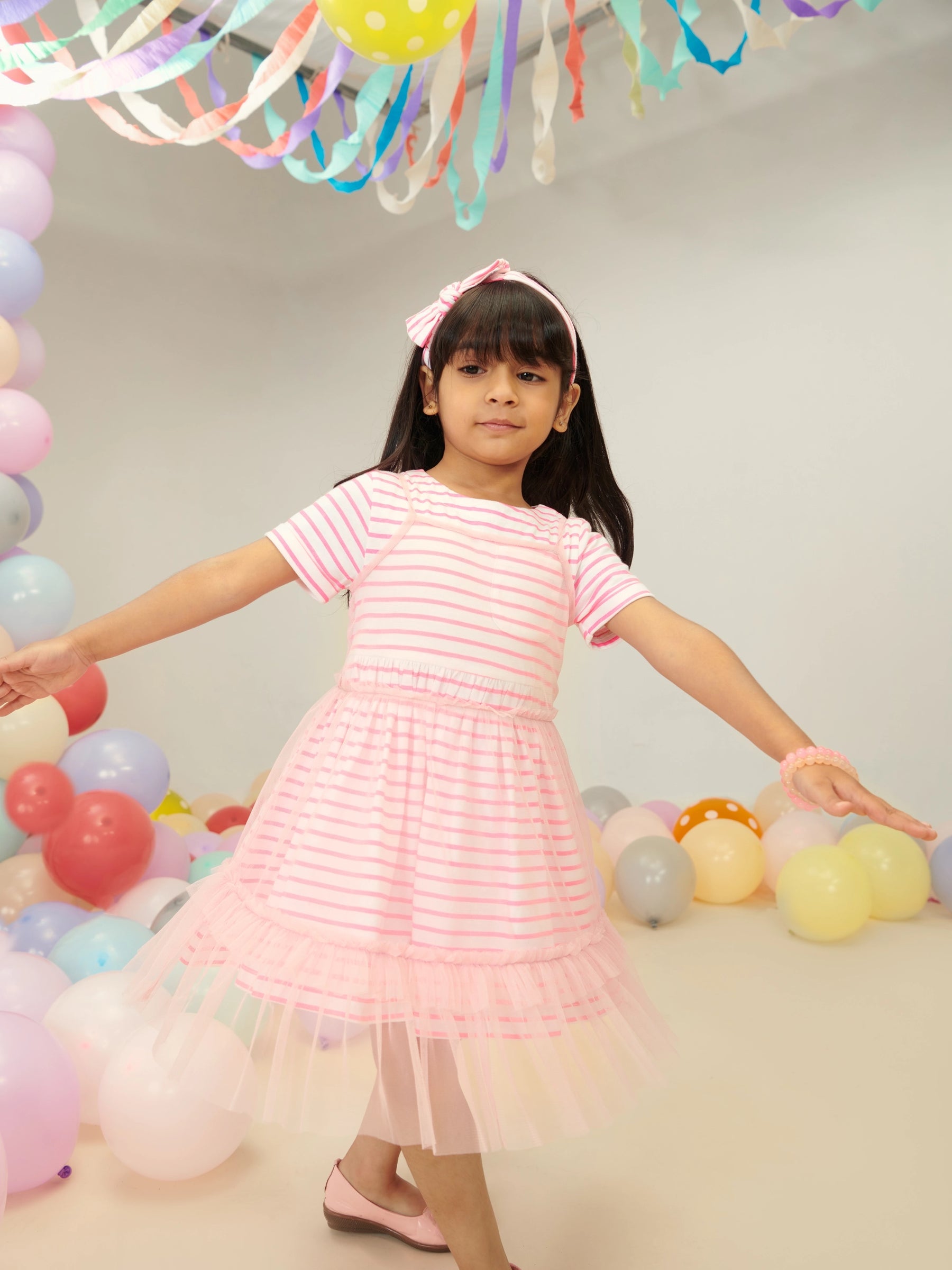 Pink Mesh Dress Set of 3 Somersault
