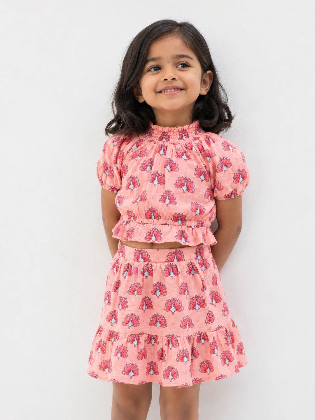 Printed Cotton Top & Skirt Set