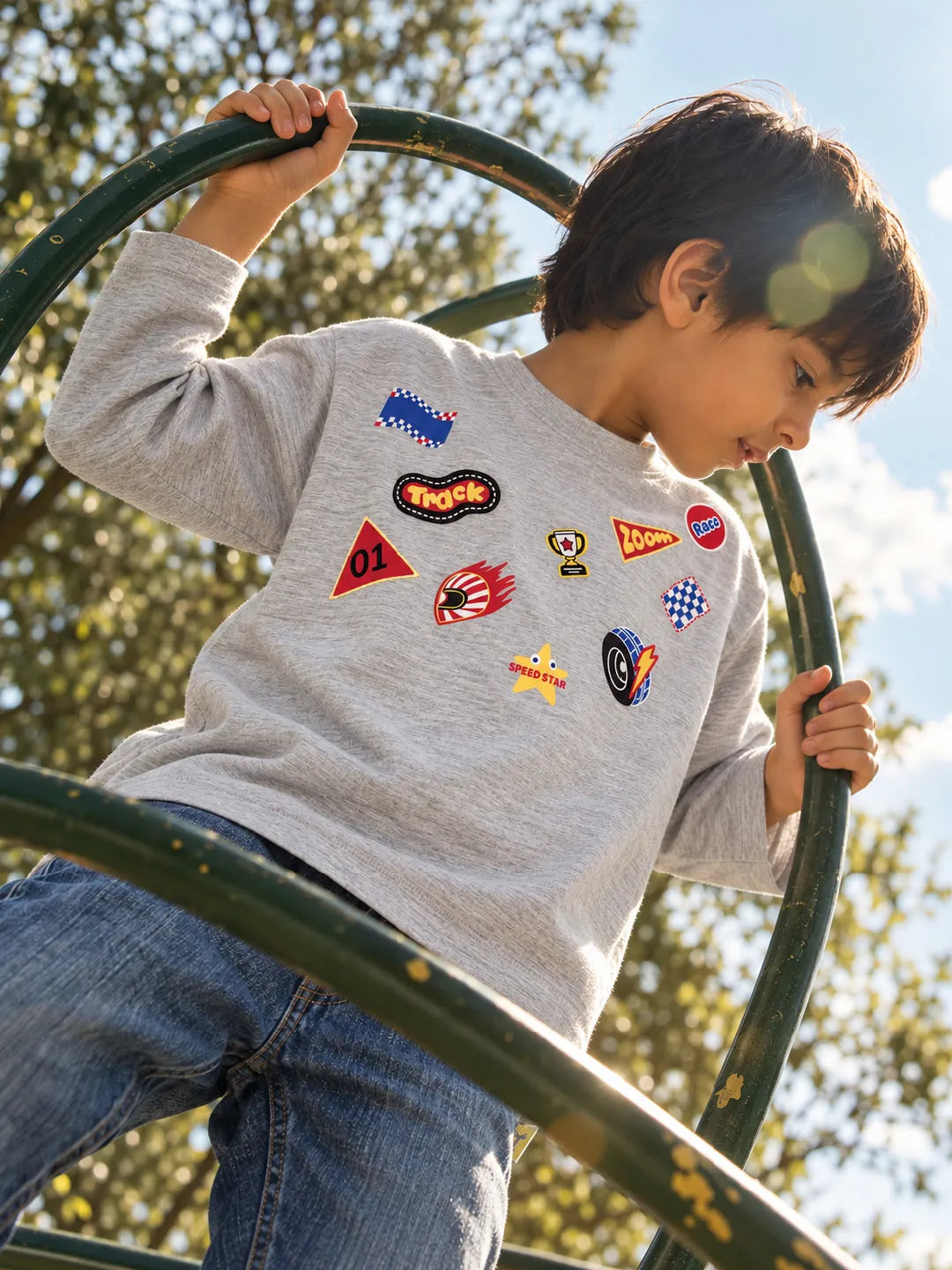 Printed Badge Cotton T-Shirt