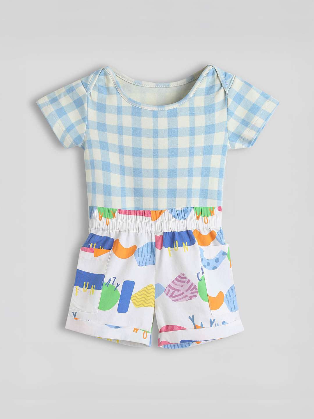 Crazy Wow Cotton Bodysuit & Shorts Set