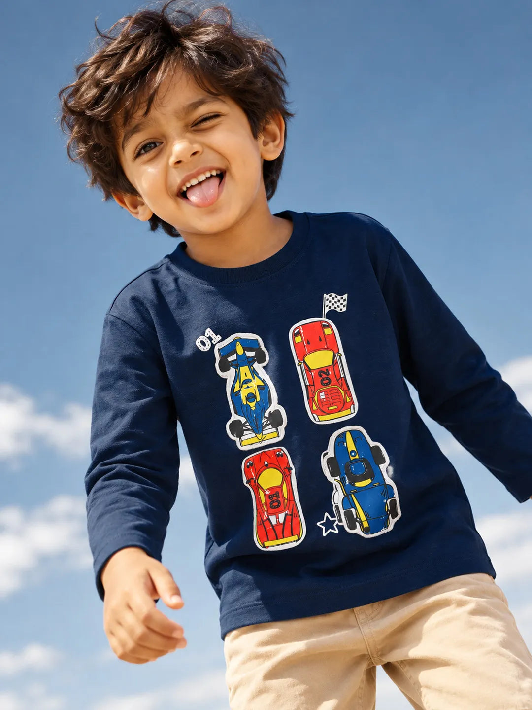 Applique Cotton Full Sleeves T-Shirt