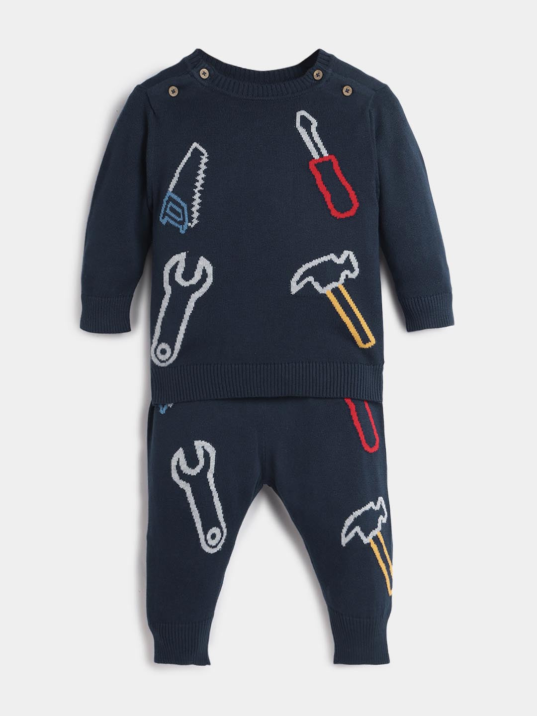 Printed Cotton Sweater & Jogger Set