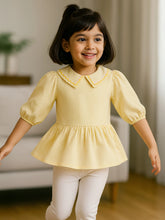 Mango Punch Peplum Cotton Top