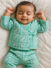 Printed Wrap Around Cotton Jhabla Set