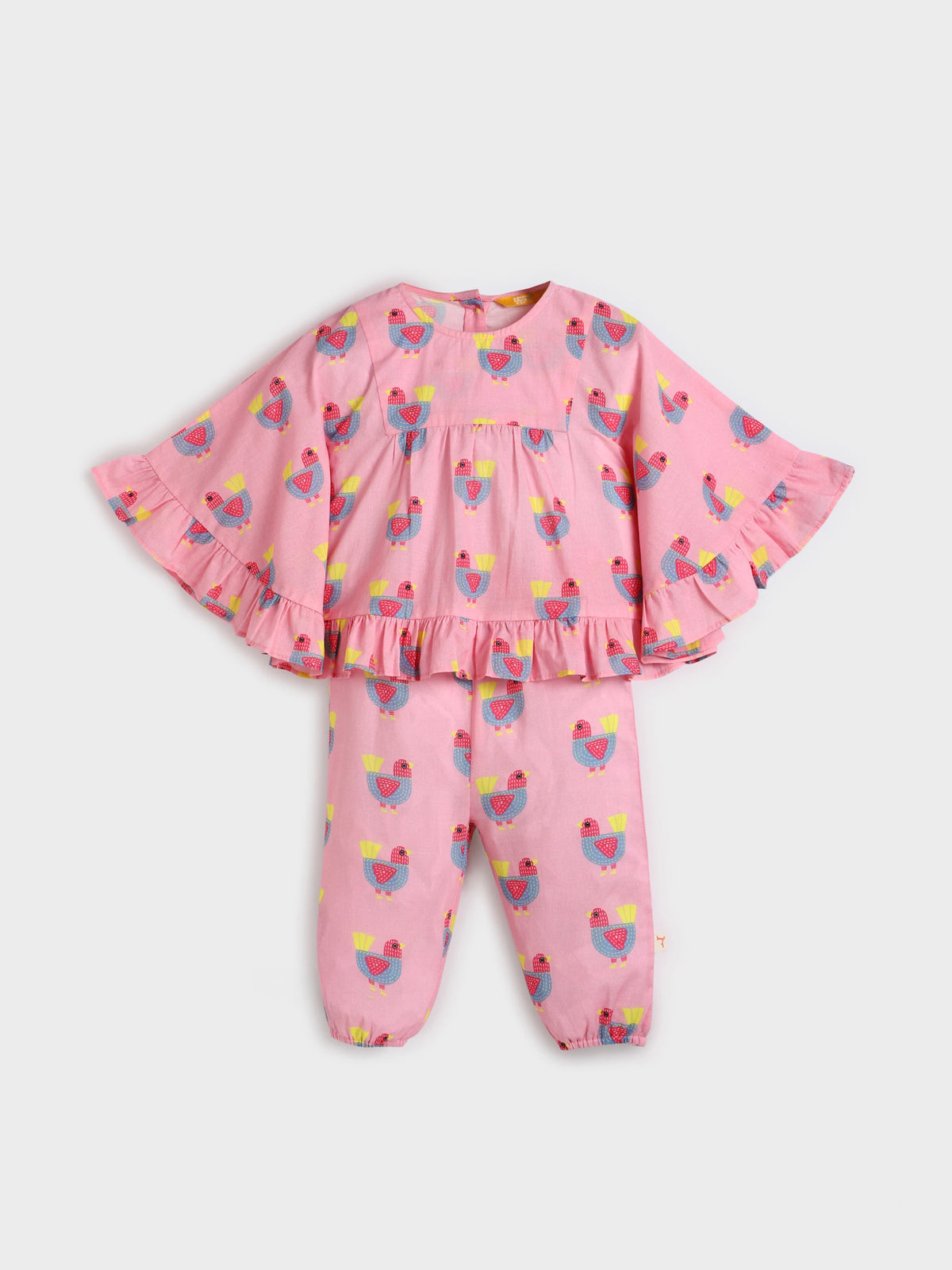 Printed Pink Kaftan Top and Pant Set