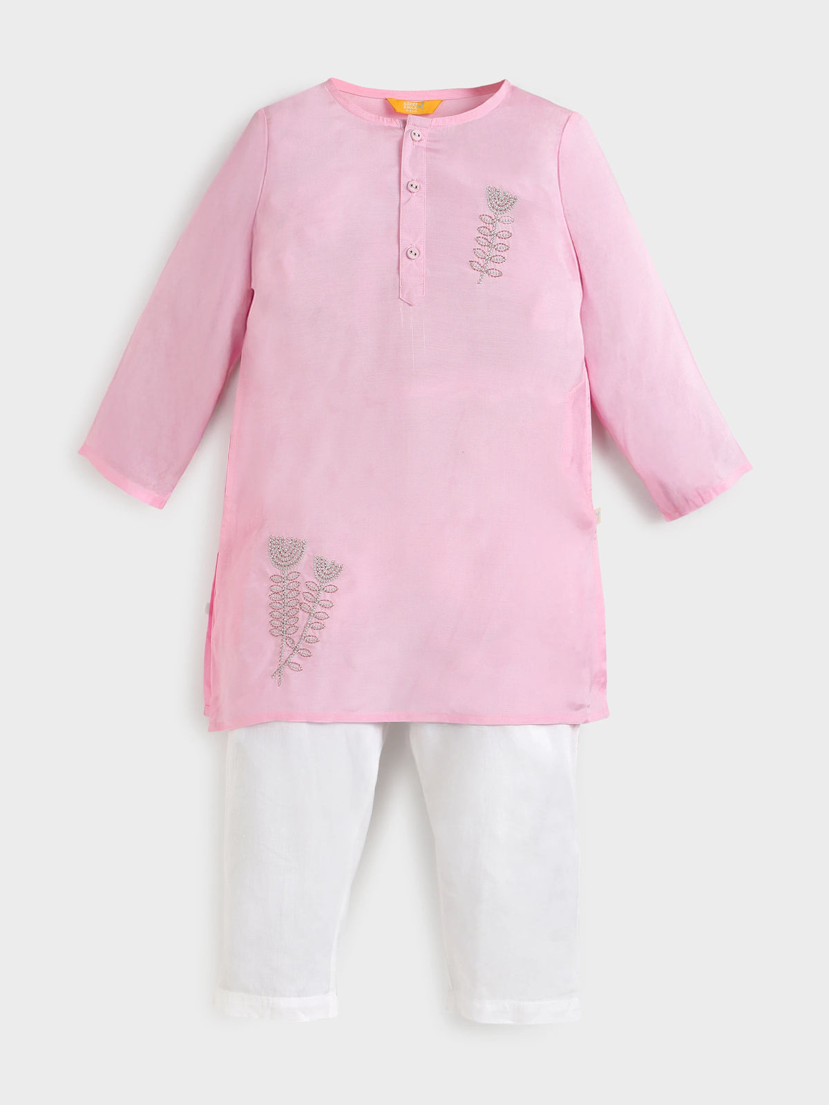 Rose Glow Zari Work Kurta Pajama Set