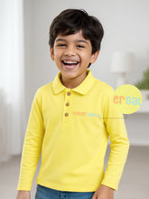 Solid Yellow Full Sleeves Polo T-shirt