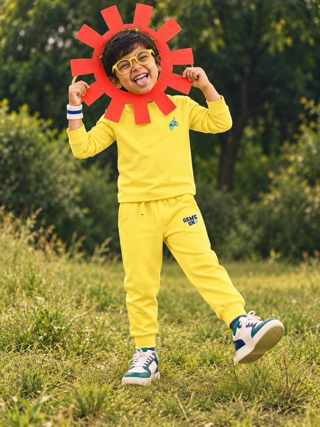 Playful Yellow T-Shirt & Jogger Set