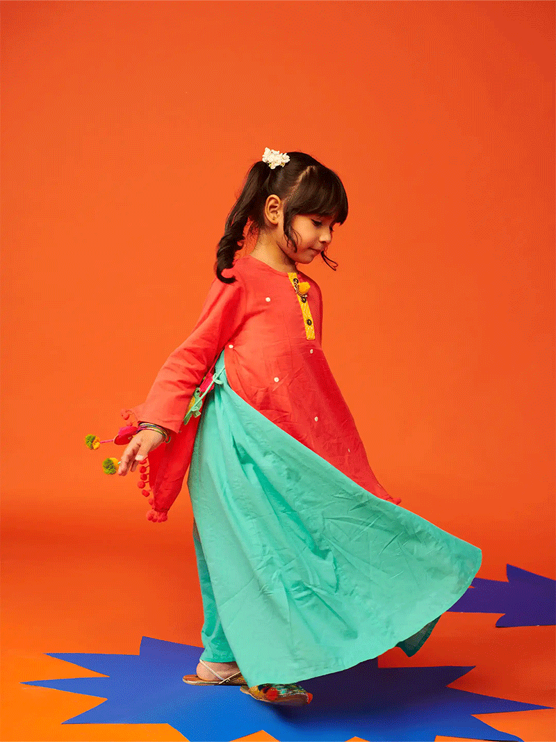 Pink Pom Pom Kurta Dress Somersault