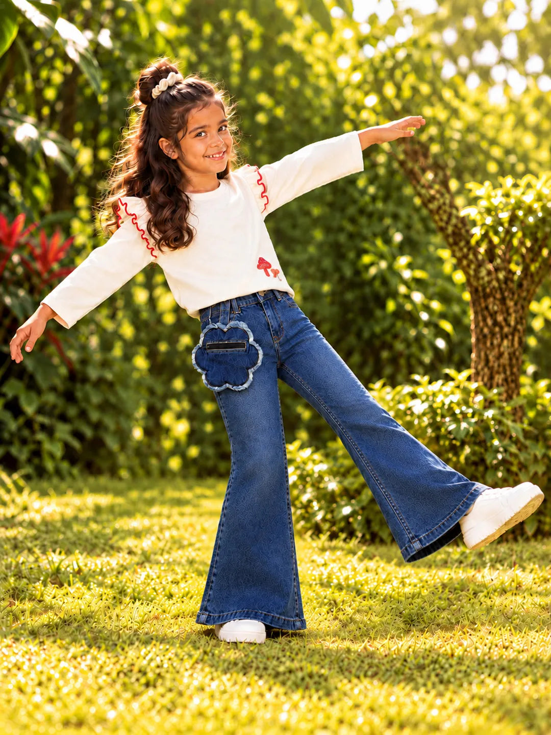Wide Leg Denim with Fanny Bag