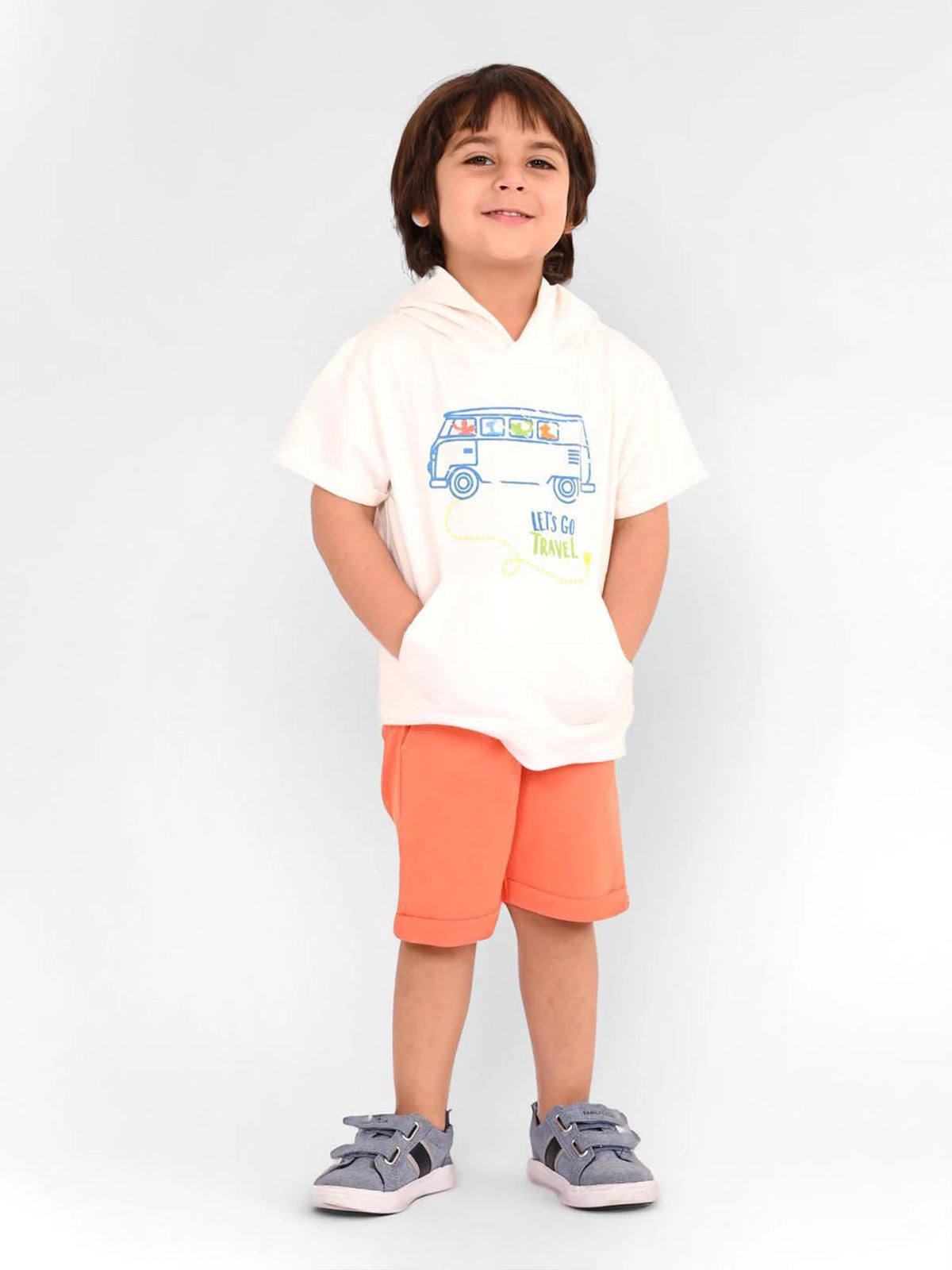 Hooded Cotton Tee & Shorts Set