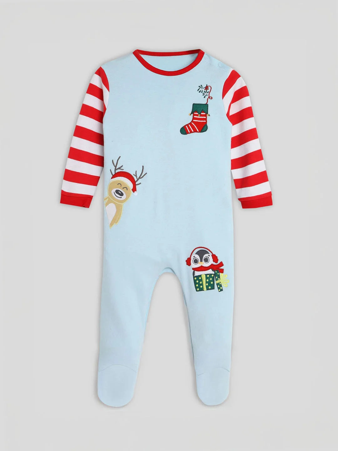 Blue Christmas Elements Sleepsuit
