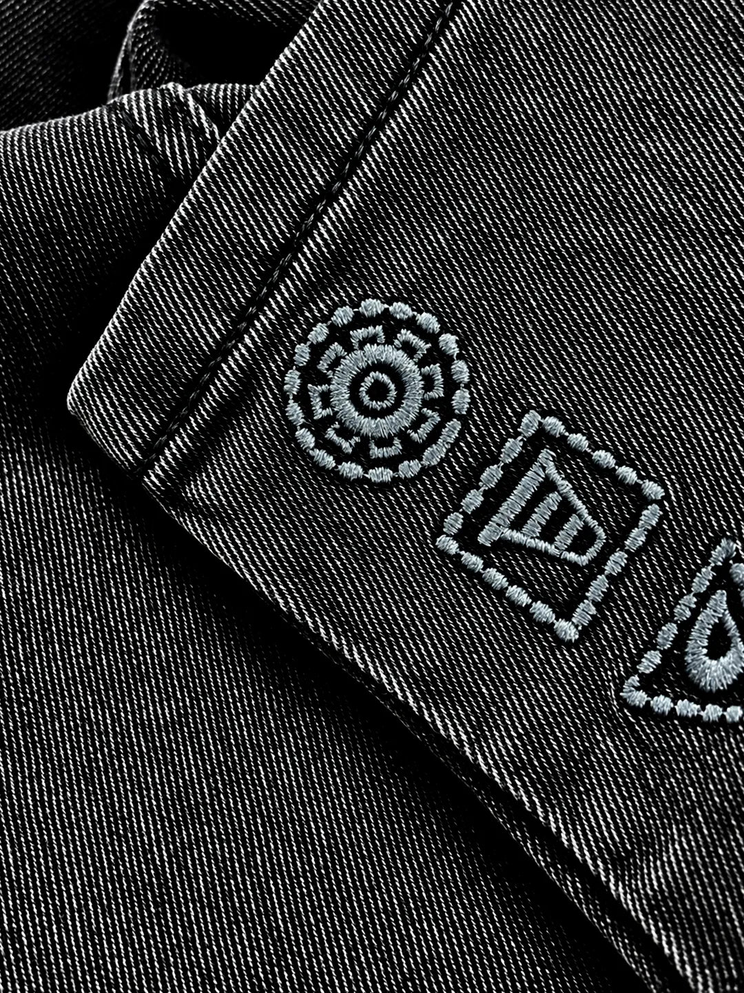 Black Side Embroidered Denim