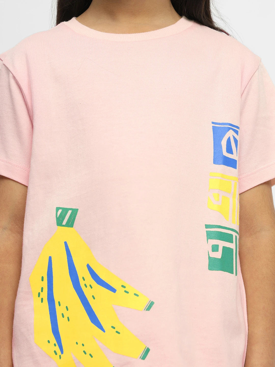 Banana Drop Shoulder Cotton Tee- Pink