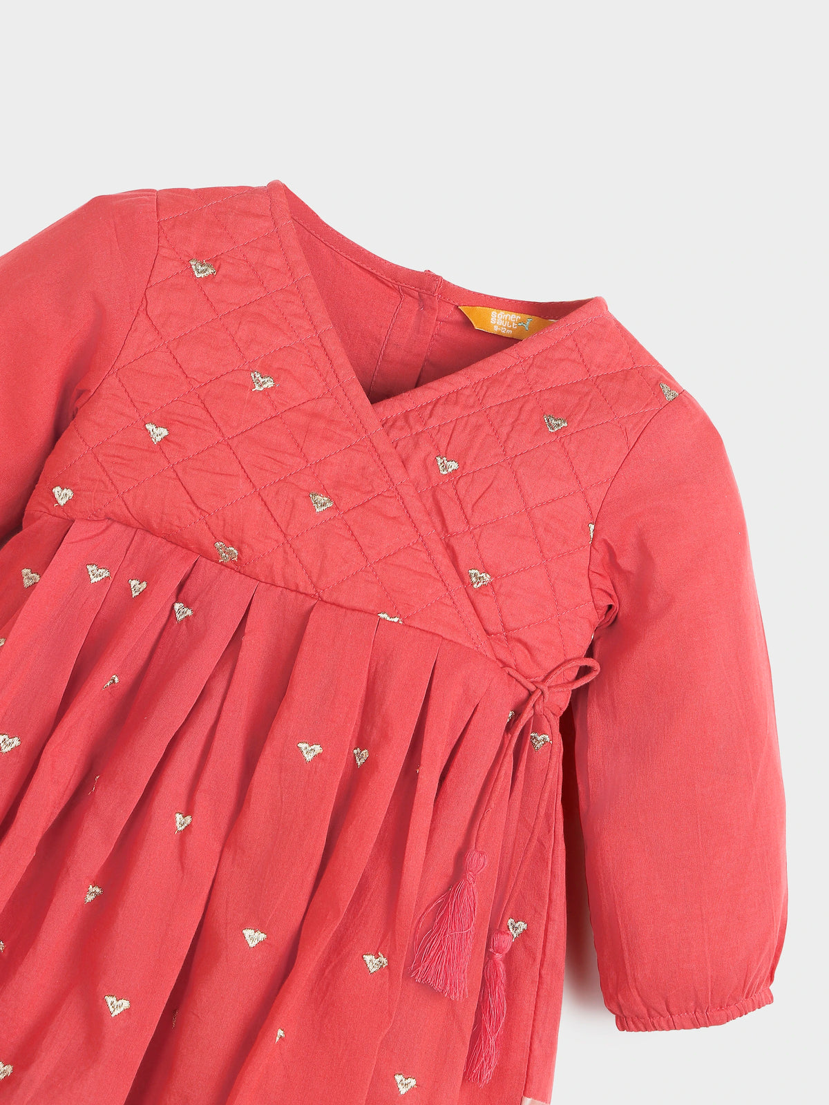 Quilted Embroidered Angrakha Dress Pant Set