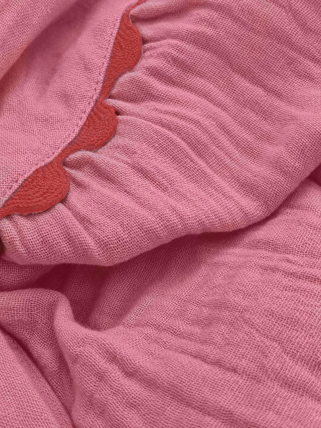 Pink Double Cloth Full Sleeves Top