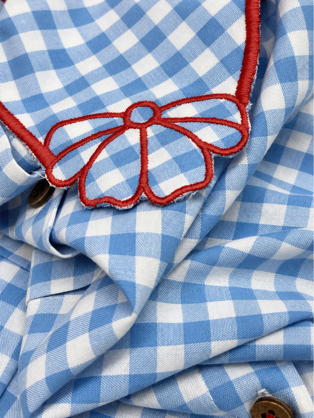 Gingham Scallop Top