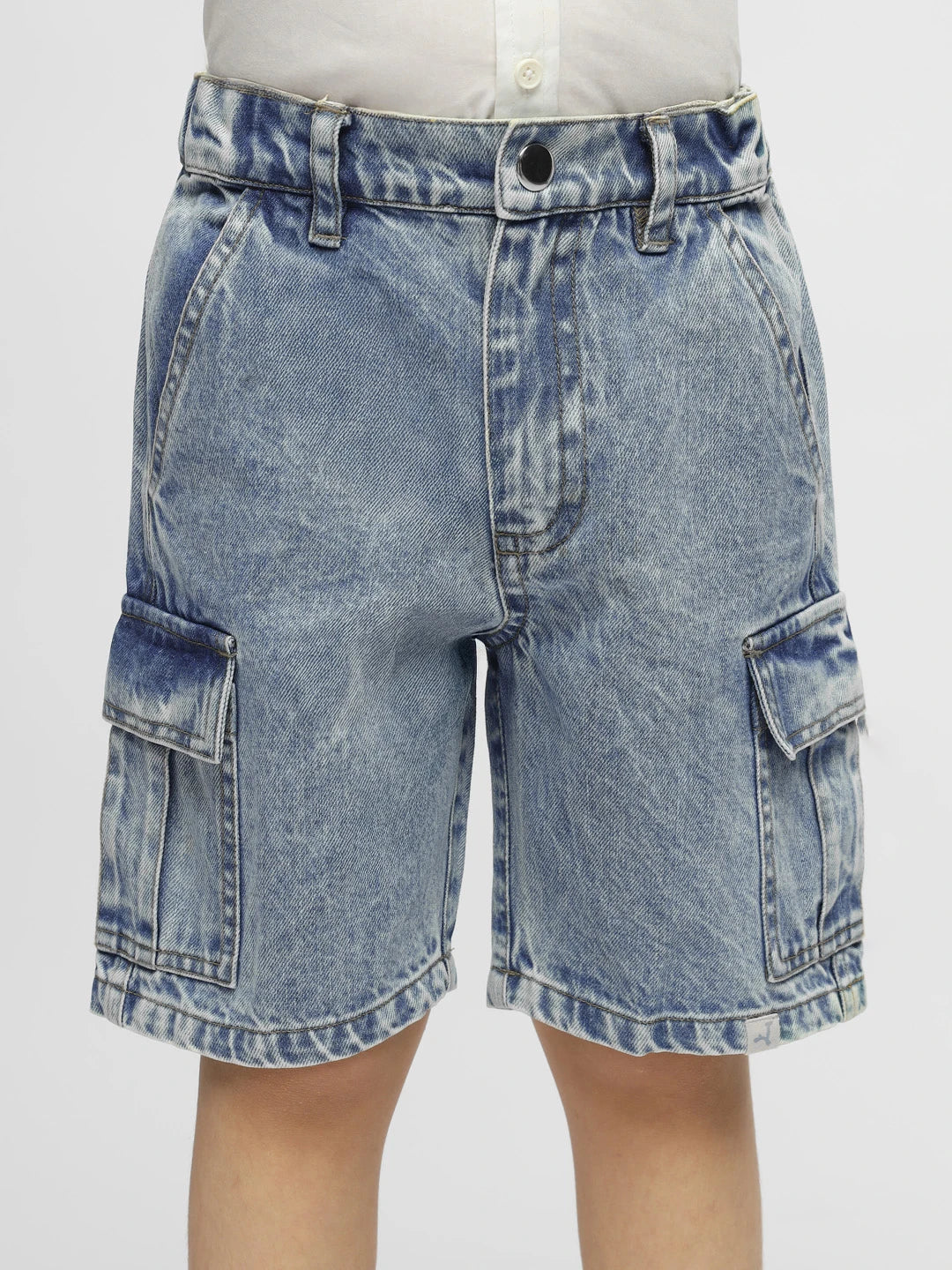 Vintage Washed Cotton Denim Shorts
