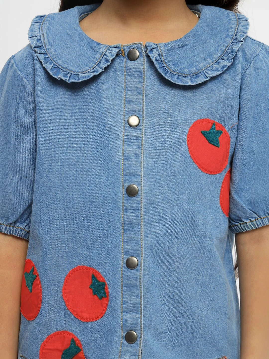 Tomato Cotton Denim Top & Skort Set