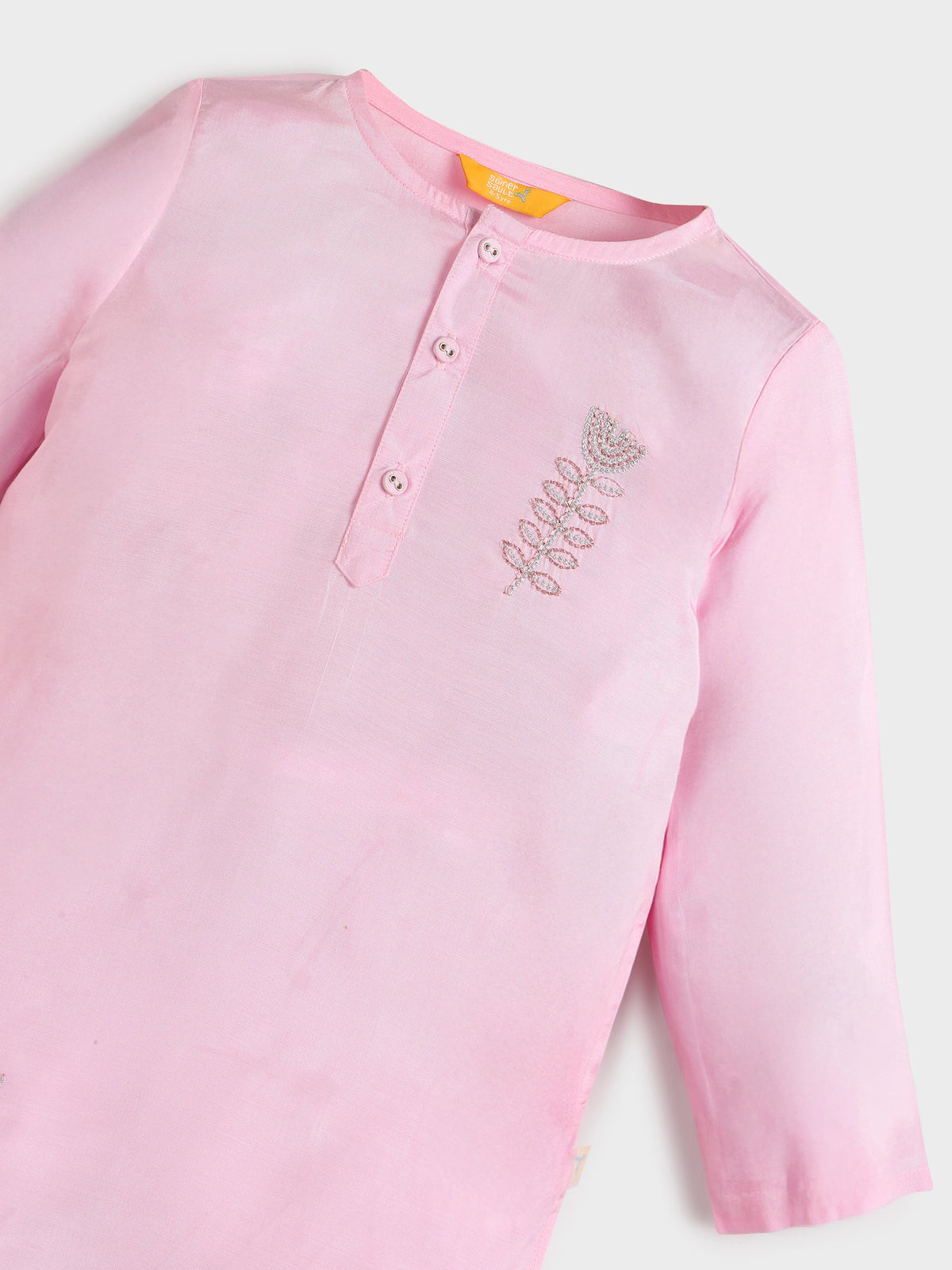 Rose Glow Zari Work Kurta Pajama Set