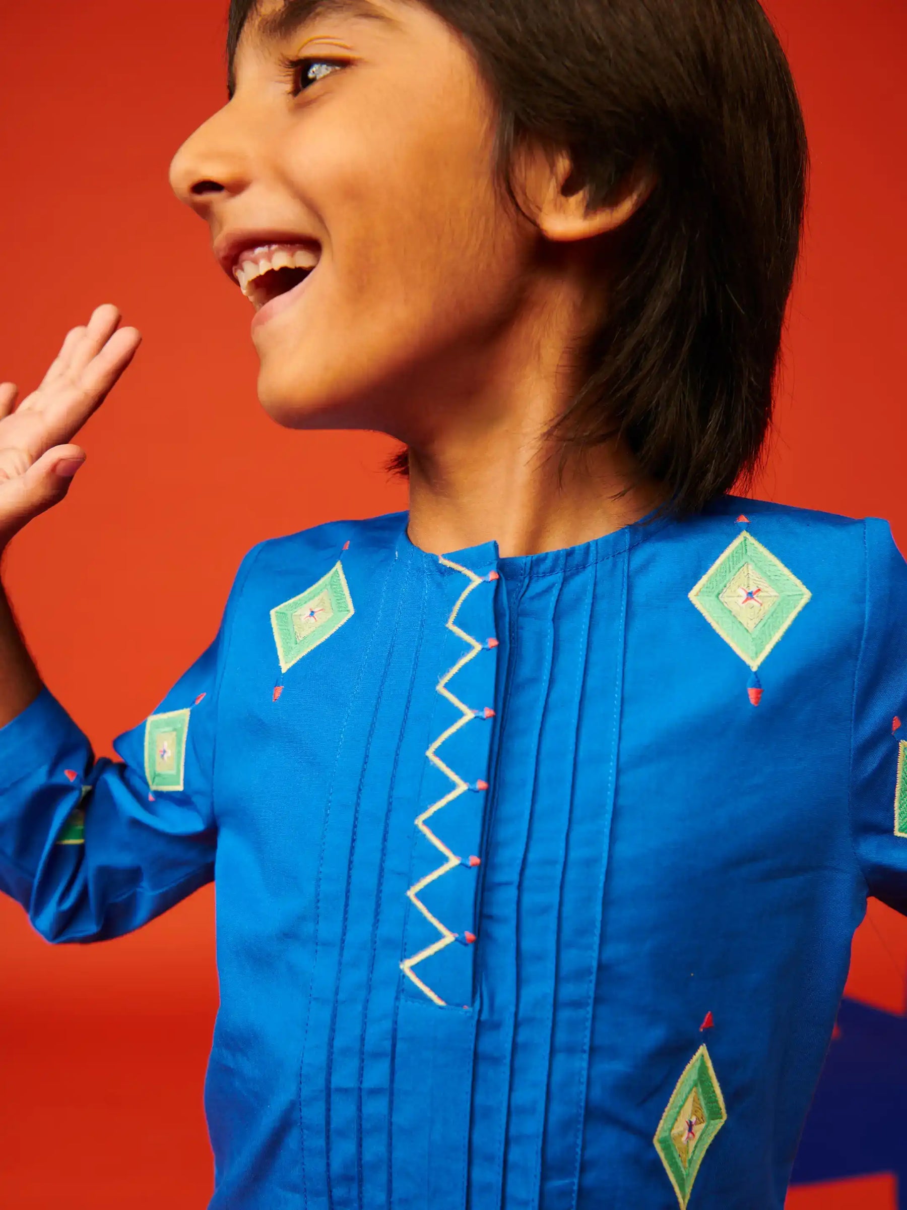 Blue Katli Boys Kurta Set Somersault