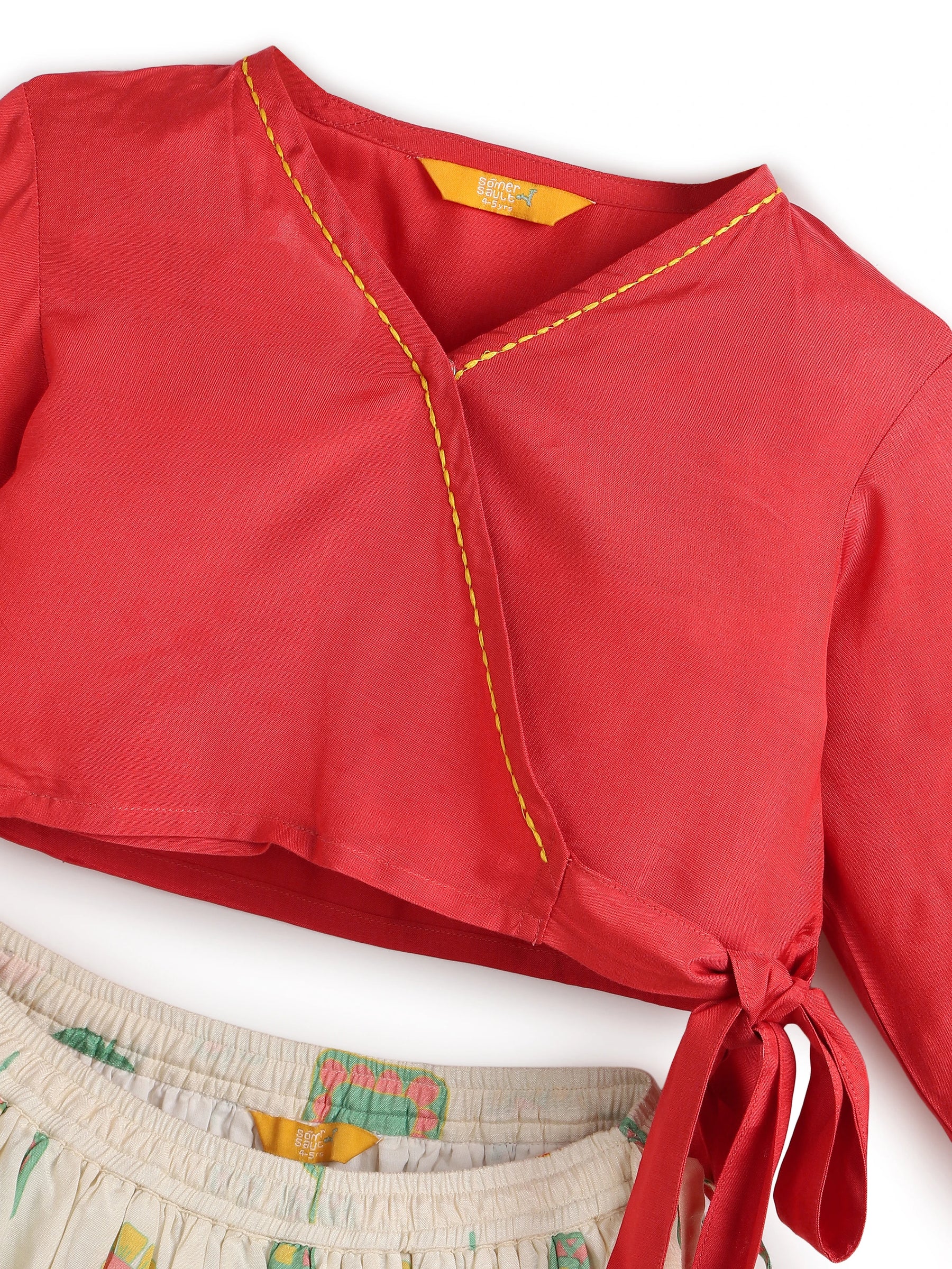 Festive Twirl Wrap Top and Skirt Set