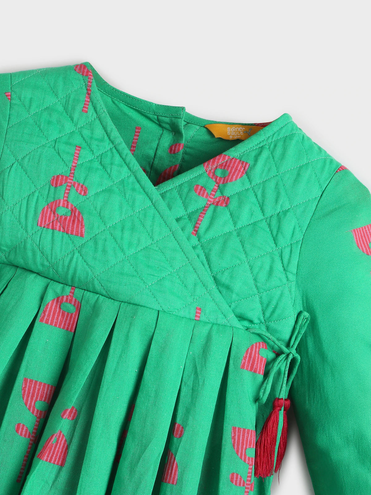 Quilted Printed Angrakha Dress Pant Set