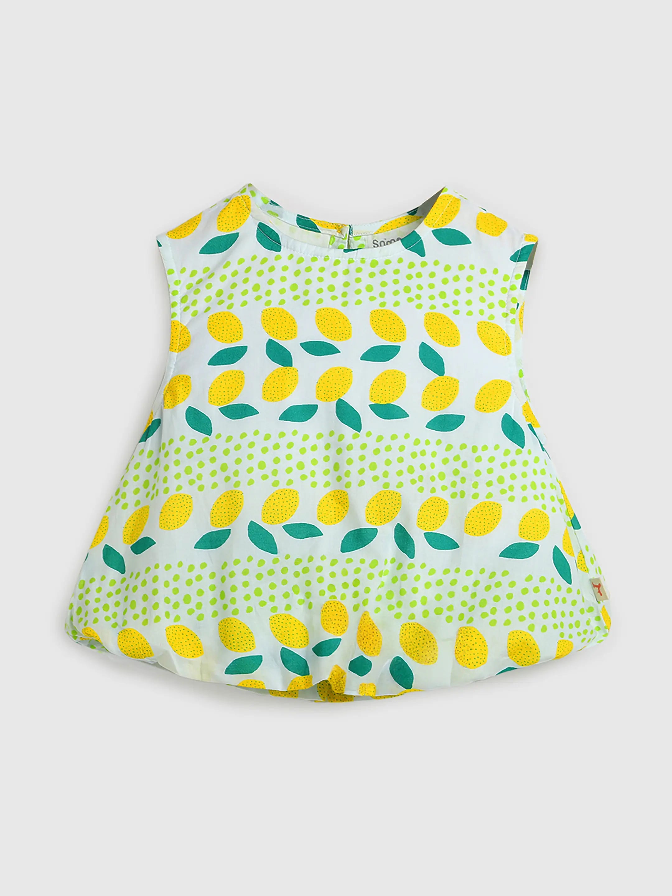 Lemon Print Peplum Top & Mint Skirt Co-ord Set