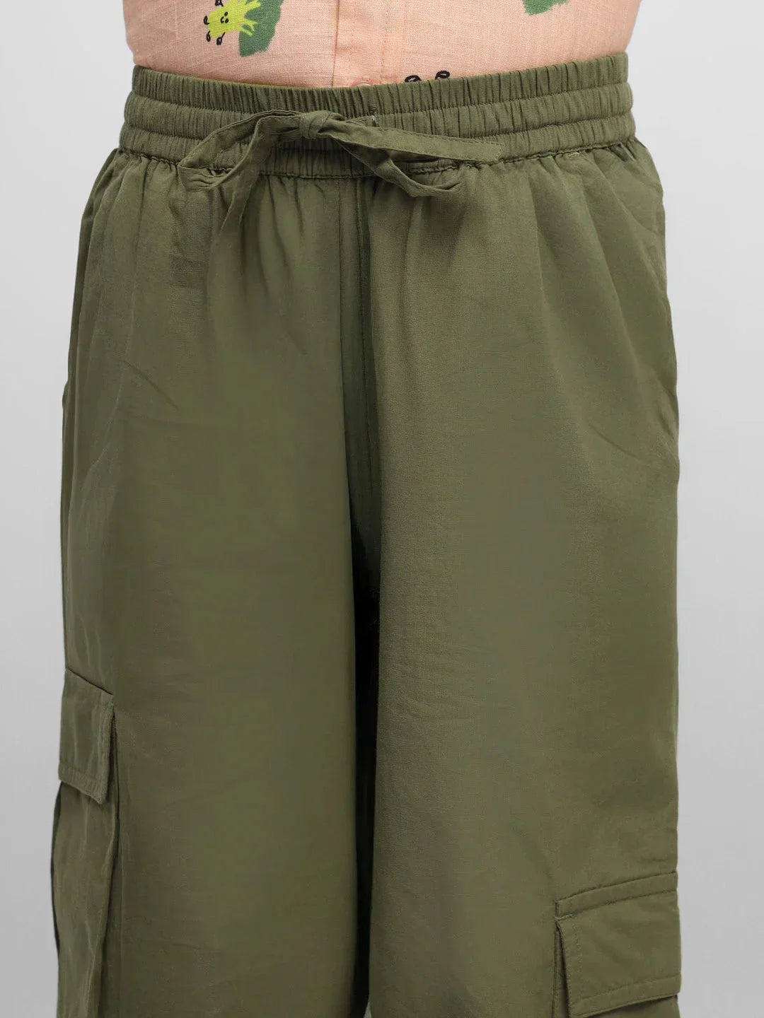 Timeless Olive Cotton Cargo Joggers