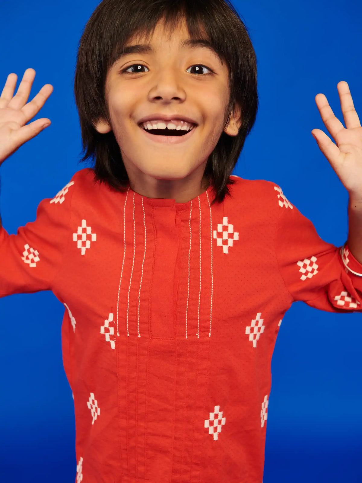 Red Katli Boys Kurta Set Somersault