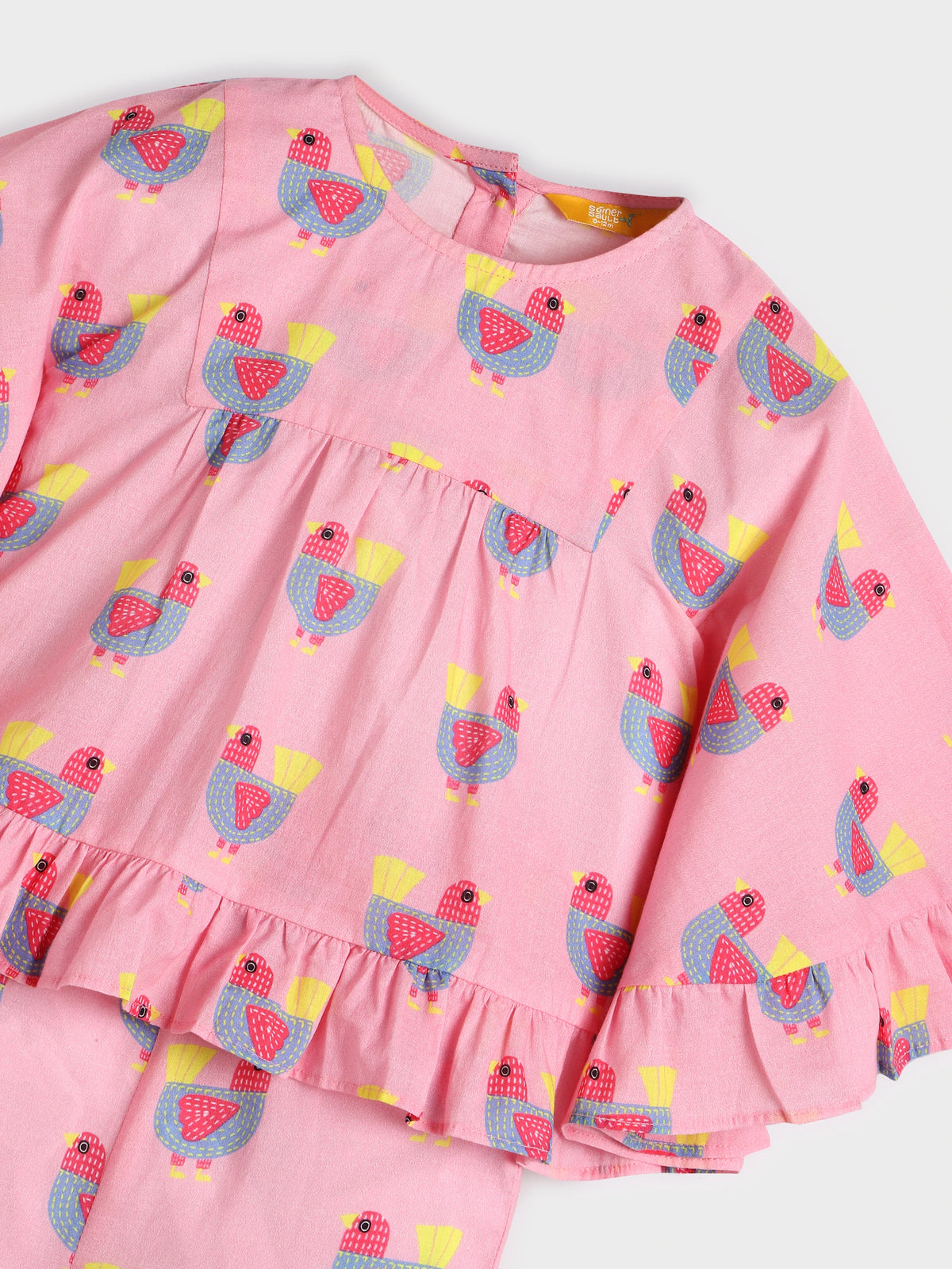 Printed Pink Kaftan Top and Pant Set