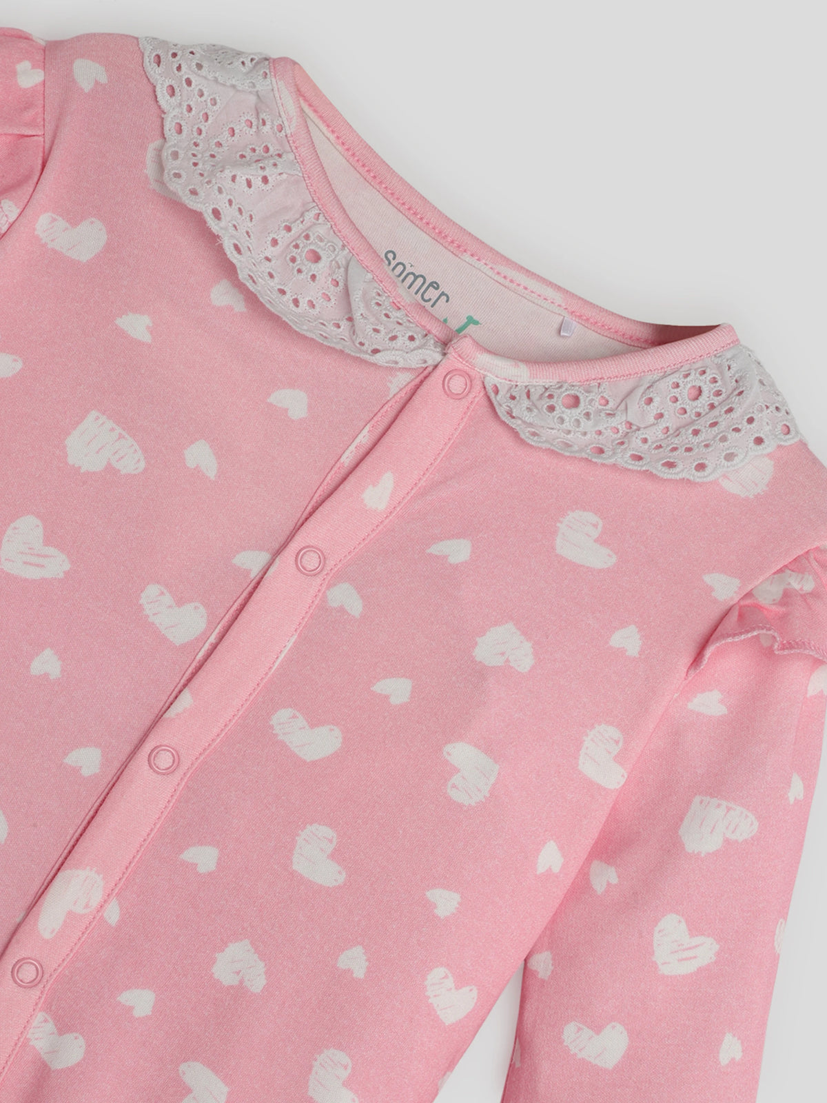 All My Heart Schiffli Collar Sleepsuit (Cancelled Style) Somersault