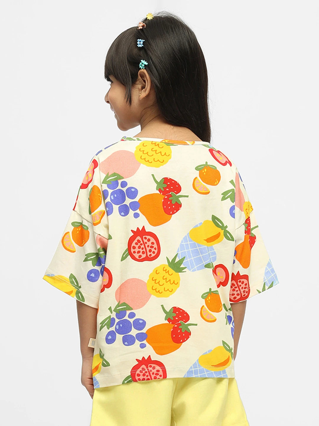 Fruity Fun Drop Shoulder Cotton Top