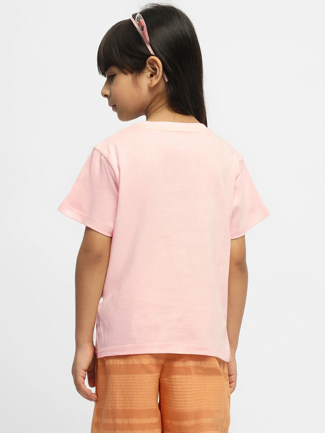 Banana Drop Shoulder Cotton Tee- Pink