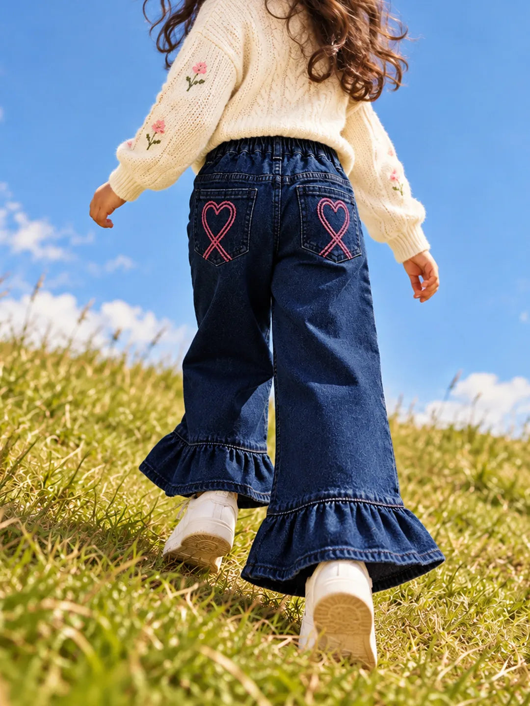 Ruffle Detail Denim