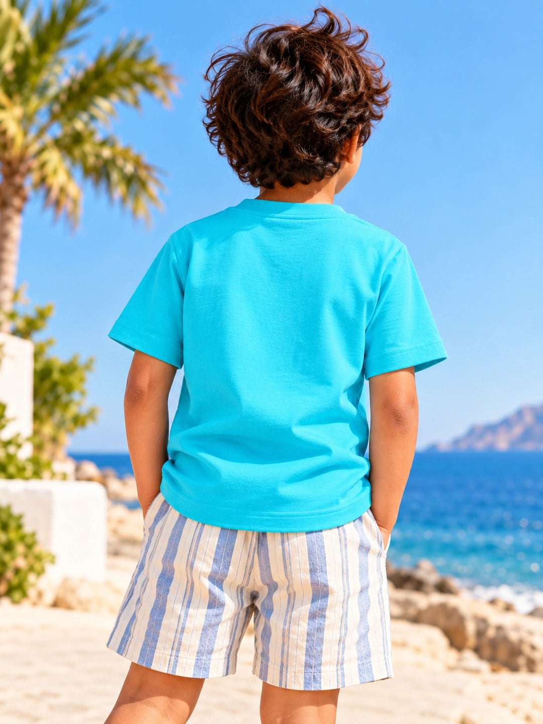 Aqua Blue Boy's T-Shirt