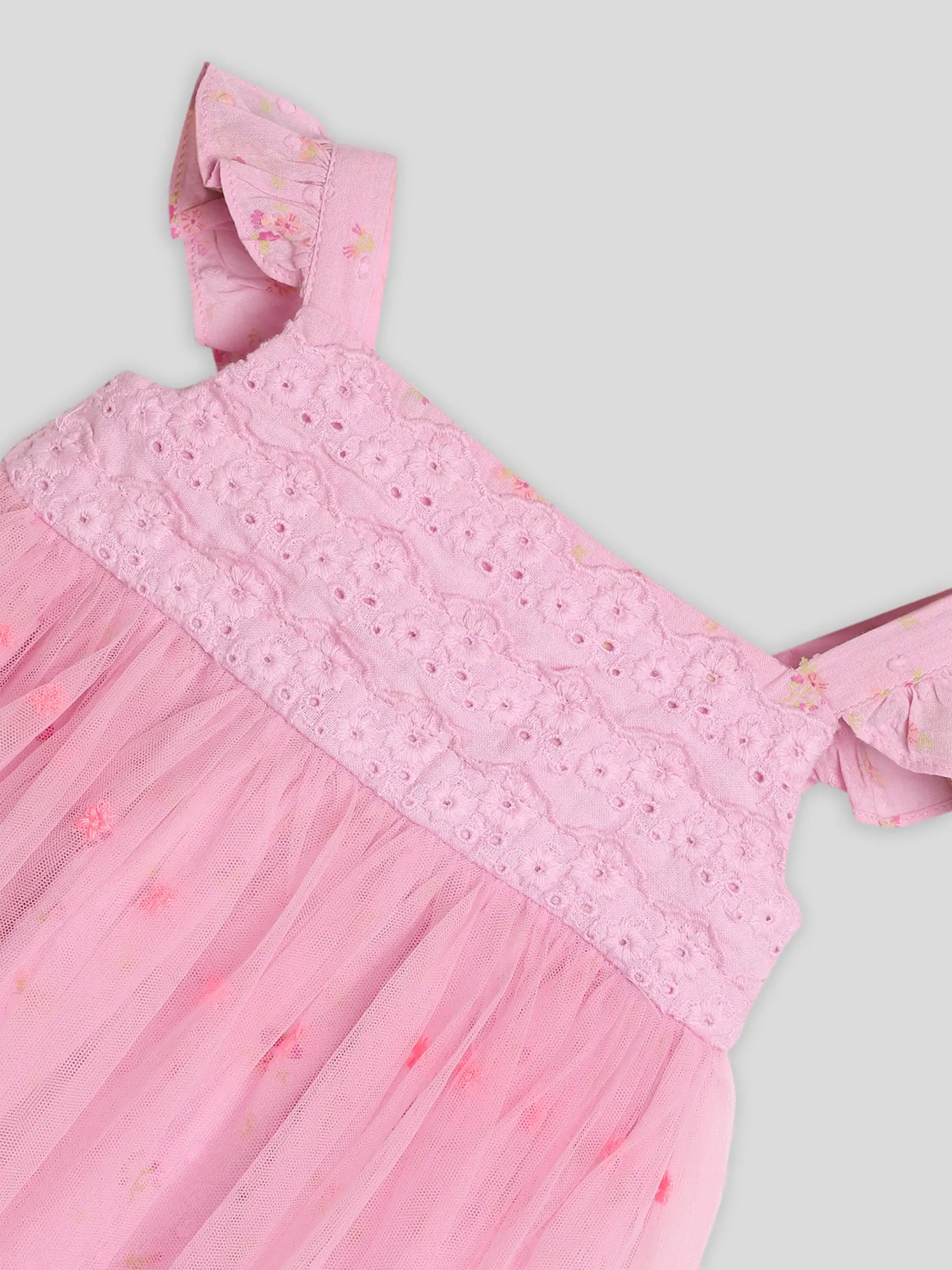 Mesh Pink Romper Dress Somersault