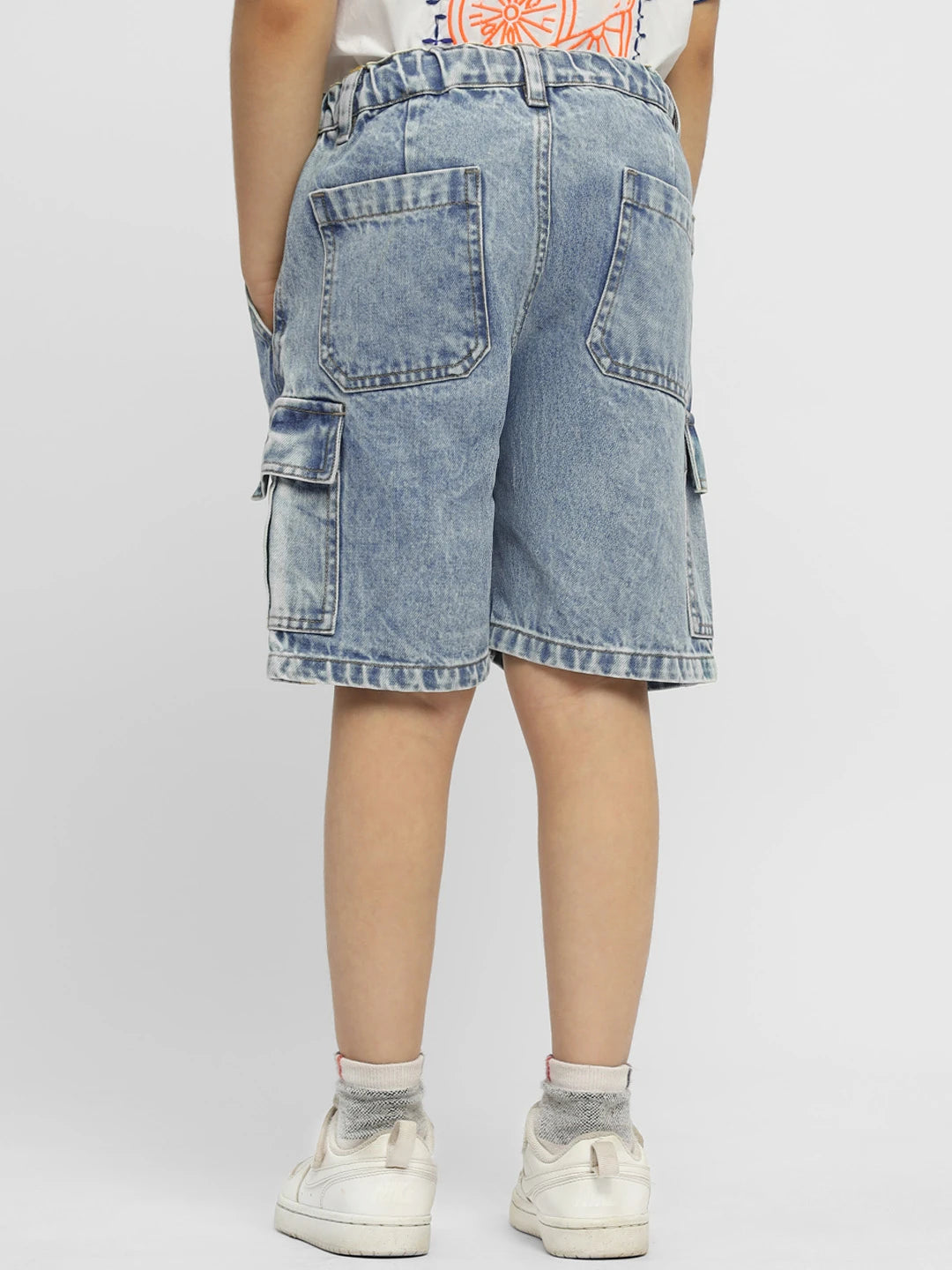 Vintage Washed Cotton Denim Shorts