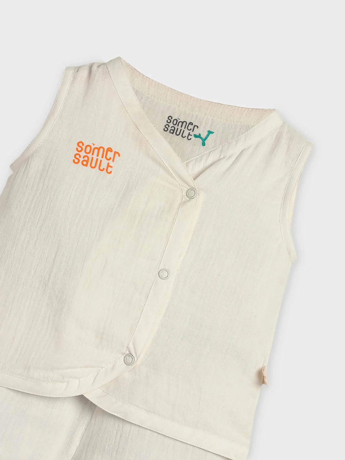 Muslin Jhabla Sleeveless Set
