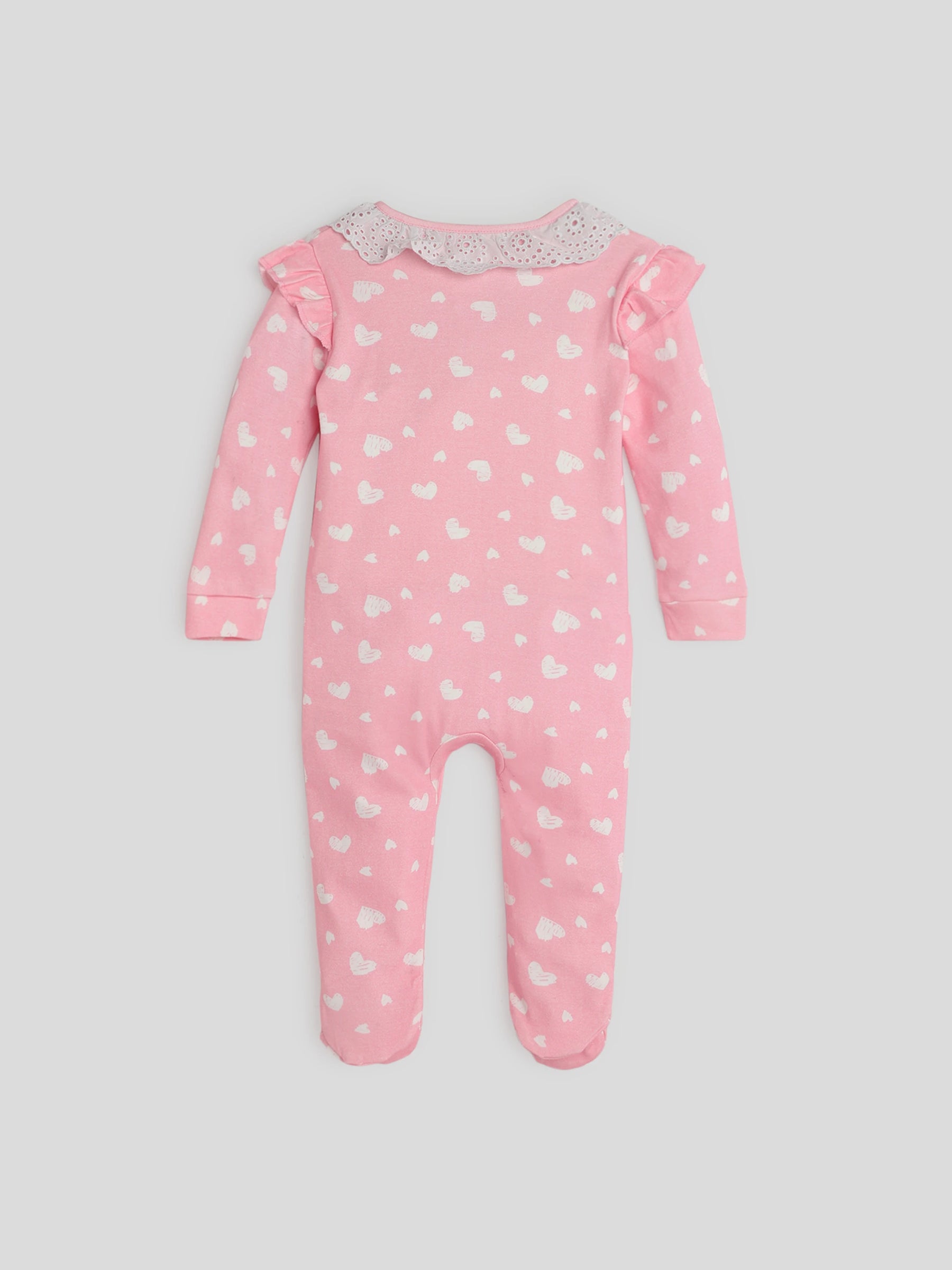All My Heart Schiffli Collar Sleepsuit (Cancelled Style) Somersault